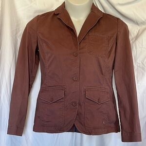 Eddie Bouer Mauve Legenwash stretch women’s Size 12 jacket Front 3 button down